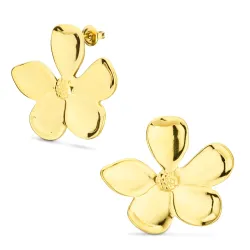 vandfaste blomster øreringe i forgyldt stål - OCEANA