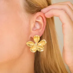 vandfaste blomster øreringe i forgyldt stål - OCEANA