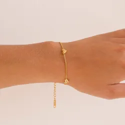 vandfast hjerte armbånd i forgyldt stål - OCEANA