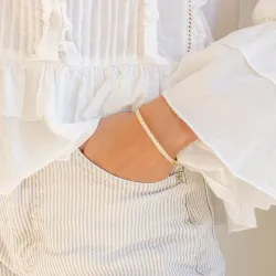 vandfast zirkon armbånd i forgyldt stål - OCEANA