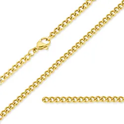 vandfast halskæde i forgyldt stål 45 + 5 cm x 3 mm  - OCEANA