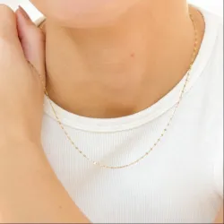 vandfast halskæde i forgyldt stål 45 cm x 1,4 mm  - OCEANA