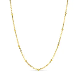 vandfast kugle halskæde i forgyldt stål 45 cm x 2,8 mm  - OCEANA