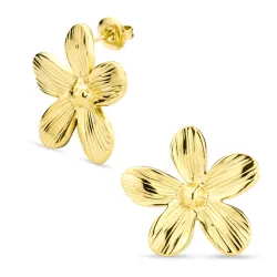 vandfaste blomster øreringe i forgyldt stål - OCEANA