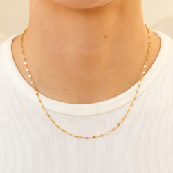 vandfast halskæde i forgyldt stål 40+5 cm x 2 mm  - OCEANA