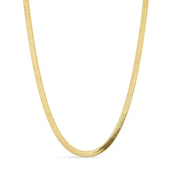 vandfast slangehalskæde i forgyldt stål 40+5 cm x 4 mm  - OCEANA