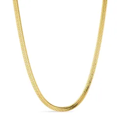 vandfast slangehalskæde i forgyldt stål 40+5 cm x 5 mm  - OCEANA