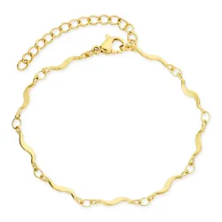 vandfast armbånd i forgyldt stål 16+5 cm x 2,7 mm  - OCEANA