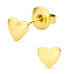 vandfaste hjerte ørestikker i forgyldt stål - OCEANA