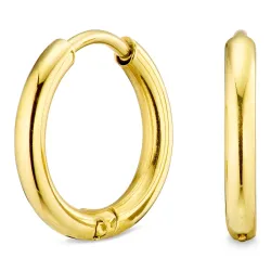 14 mm vandfaste creoler i forgyldt stål - OCEANA