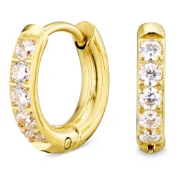 13 mm vandfaste zirkon creoler i forgyldt stål - OCEANA