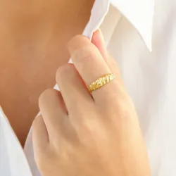 vandfast justerbar ring i forgyldt stål - OCEANA