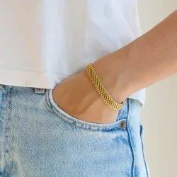 vandfast murstens armbånd i forgyldt stål  x 8 mm  - OCEANA