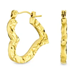 hjerte øreringe i forgyldt stål - OCEANA