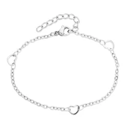 vandfast hjerte armbånd i stål  x 5,0 mm  - OCEANA