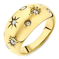 vandfast stjerne ring i forgyldt stål - OCEANA