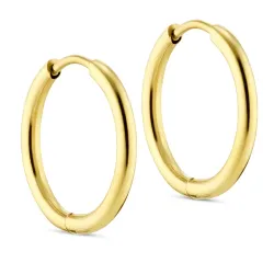 12 mm vandfaste creoler i forgyldt stål - OCEANA