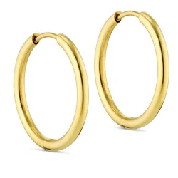 14 mm vandfaste creoler i forgyldt stål - OCEANA