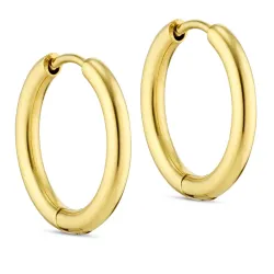 14 mm vandfaste creoler i forgyldt stål - OCEANA