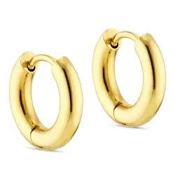 14 mm vandfaste creoler i forgyldt stål - OCEANA