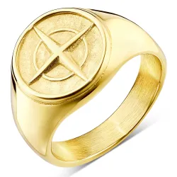 vandfast stjerne ring i forgyldt stål