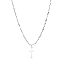 vandfast halskæde i stål med korsvedhæng i stål