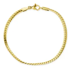 vandfast armbånd i forgyldt stål  x 3 mm 
