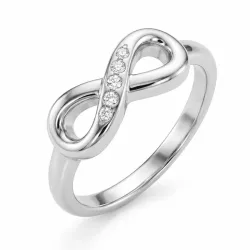 vandfast infinity zirkon ring med fejl i stål - OCEANA