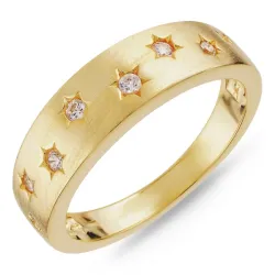 zirkon ring i forgyldt sølv