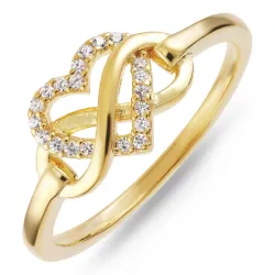 Kollektionsprøve hjerte ring i forgyldt sølv