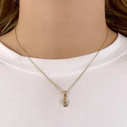 infinity hjerte zirkon vedhæng i forgyldt sølv