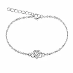 hjerte infinity armbånd i sølv