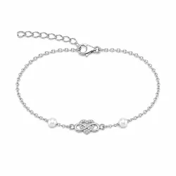 hjerte infinity armbånd i sølv