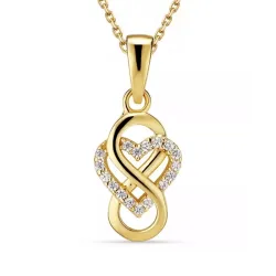 infinity zirkon halskæde i forgyldt sølv med vedhæng i forgyldt sølv