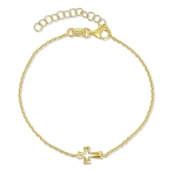 kors armbånd i forgyldt sølv