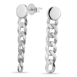 lange  panzer øreringe i sølv