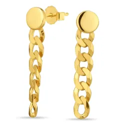 lange  panzer øreringe i forgyldt sølv