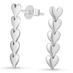 lange hjerte øreringe i sølv