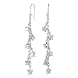 lange stjerne kæde øreringe i sølv