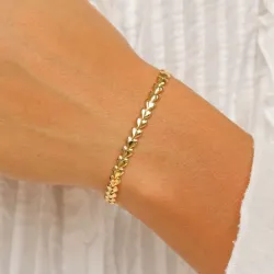 hjerte armbånd i forgyldt sølv med vedhæng i forgyldt sølv