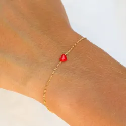 hjerte børnearmbånd i forgyldt sølv med vedhæng i forgyldt sølv - Little Ones