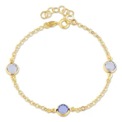 rund armbånd i forgyldt sølv med vedhæng i forgyldt sølv