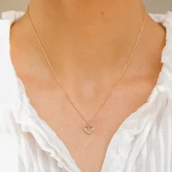 hjerte multifarvet zirkon Halskæde med vedhæng i forgyldt sølv