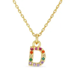bogstav D halskæde i forgyldt sølv - My Letter