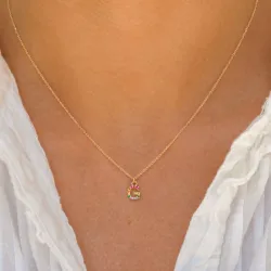 bogstav G multifarvet zirkon halskæde i forgyldt sølv - My Letter