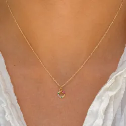 bogstav O multifarvet zirkon halskæde i sølv - My Letter