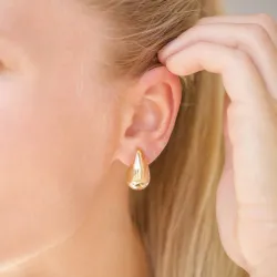 dråbe øreringe i forgyldt sølv