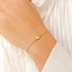 hjerte armbånd i forgyldt sølv