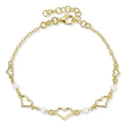 hjerte armbånd i forgyldt sølv