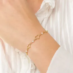 hjerte armbånd i forgyldt sølv